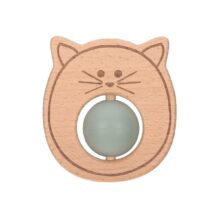 Teether “Ball” Wood/Silicone Little Chums Cat